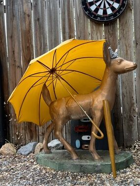 Vintage Gold Alligator Umbrella W/ Sleeve.